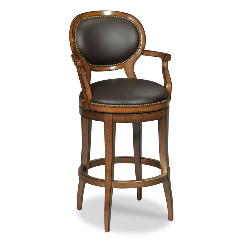 Oval Back Swivel Counter Stool-Woodbridge Furniture-WOODB-7094-10-Bar Stools-1-France and Son