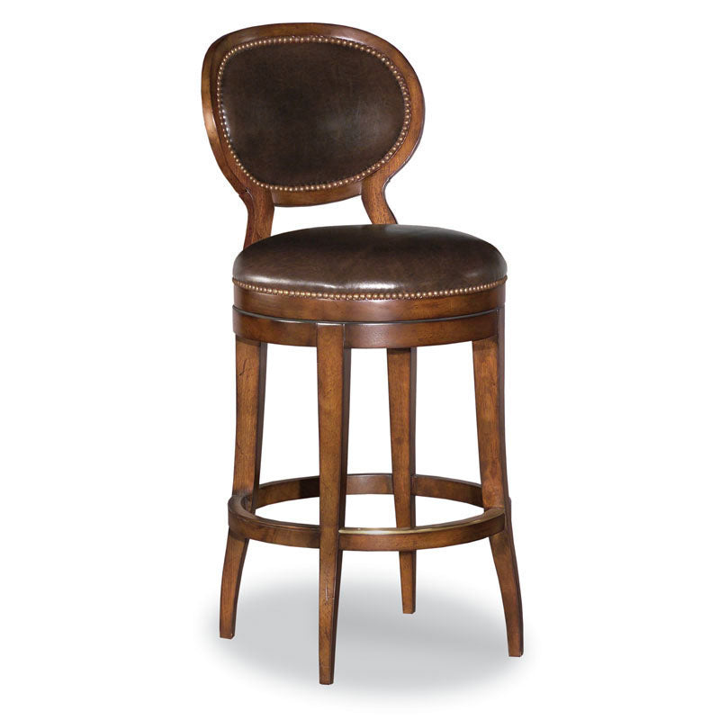 Oval Back Armless Swivel Counter Stool-Woodbridge Furniture-WOODB-7094AL-10-Bar Stools-1-France and Son