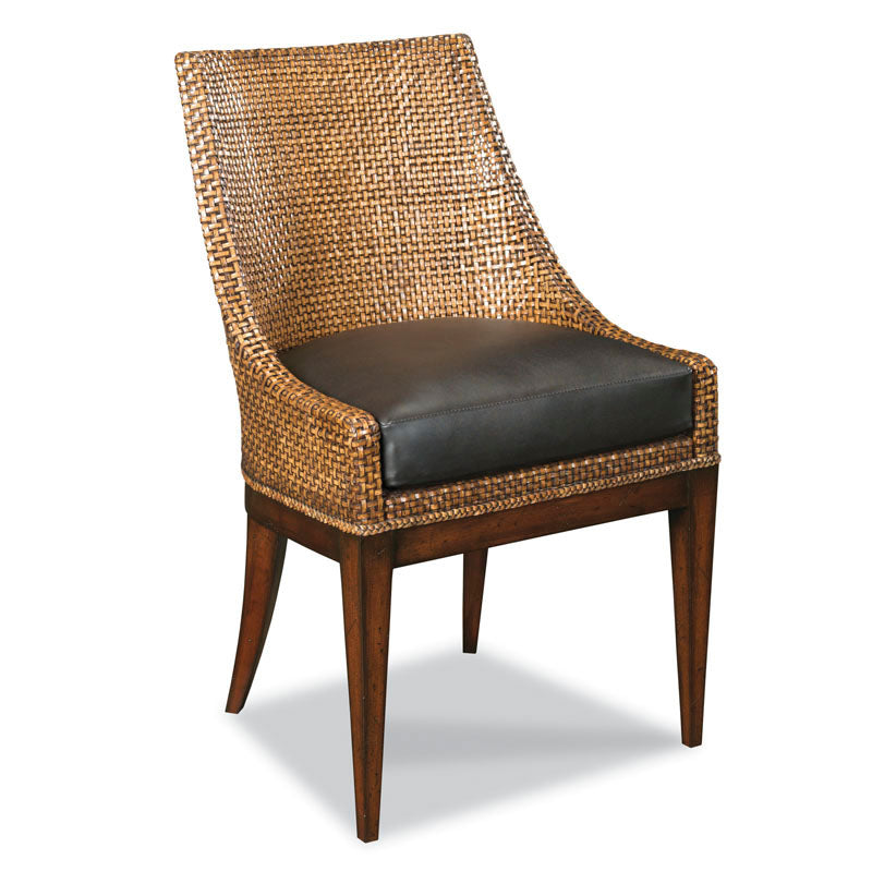 Woven Leather Chair-Woodbridge Furniture-WOODB-7178-03-Lounge Chairs-1-France and Son