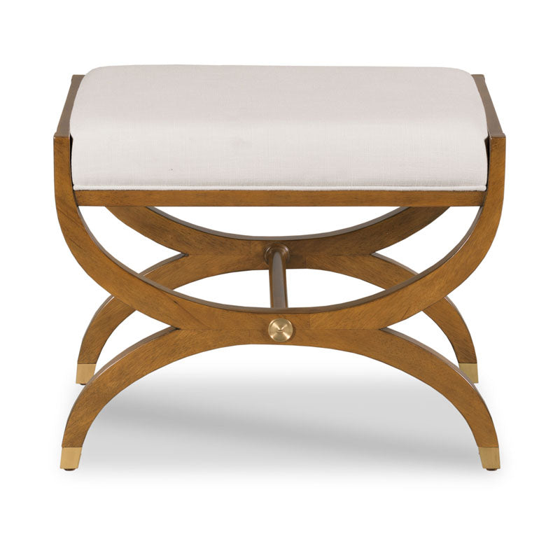 O'Brien Ottoman-Woodbridge Furniture-WOODB-7343-20-Stools & OttomansHazelnut Finish-3-France and Son