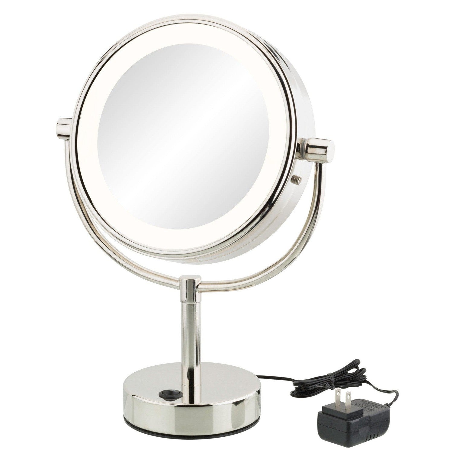 NeoModern Freestanding Magnified Mirror-Aptations-APT-745-35-45-MirrorsChrome with warm white light-1-France and Son