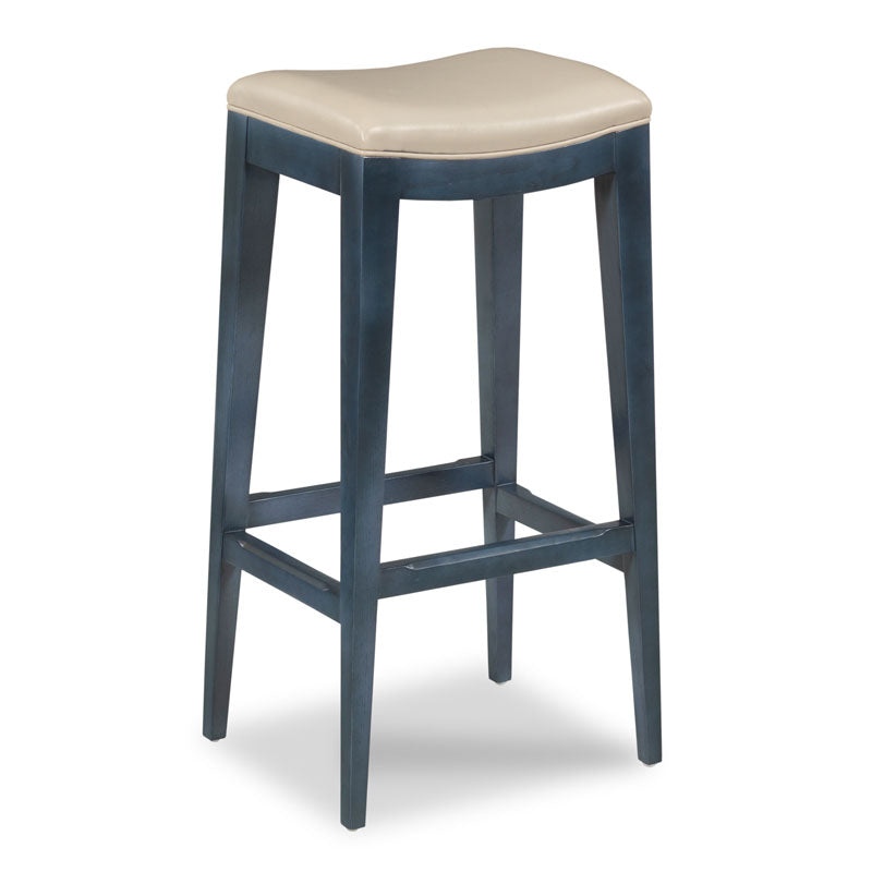 Petite Bar Stool-Woodbridge Furniture-WOODB-7530-35-Bar StoolsWoodbridge Navy Finish-3-France and Son