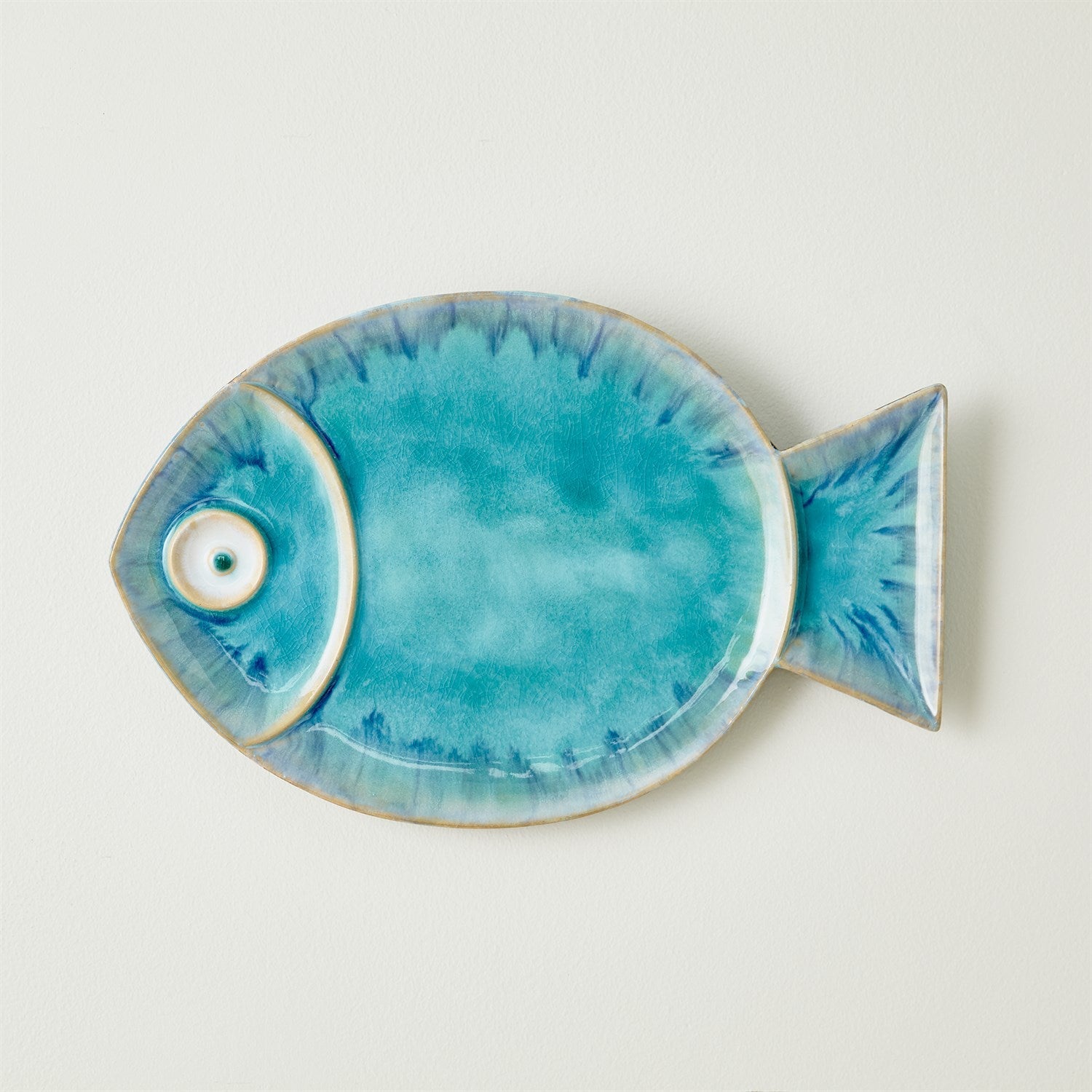 Blue Fish Plate-Global Views-GVSA-8.80734-Decorative ObjectsL-5-France and Son