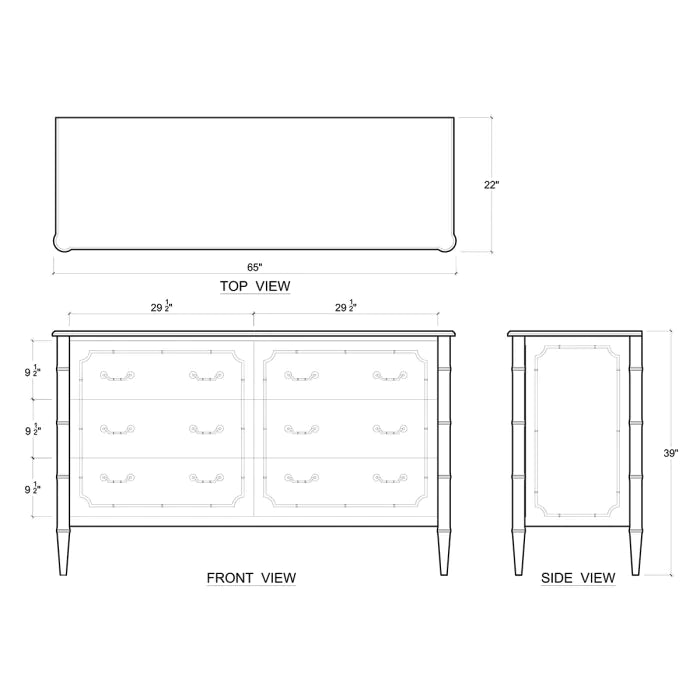 Chelsea Largish 6 Drawer Dresser-Bramble-BRAM-76439HRW-LDT-Dressers-7-France and Son