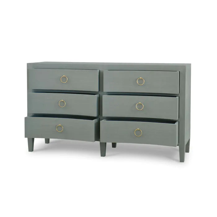 Mornington Linen Wrapped 6 Drawer Dresser-Bramble-BRAM-76585FPBE-Dressers-2-France and Son