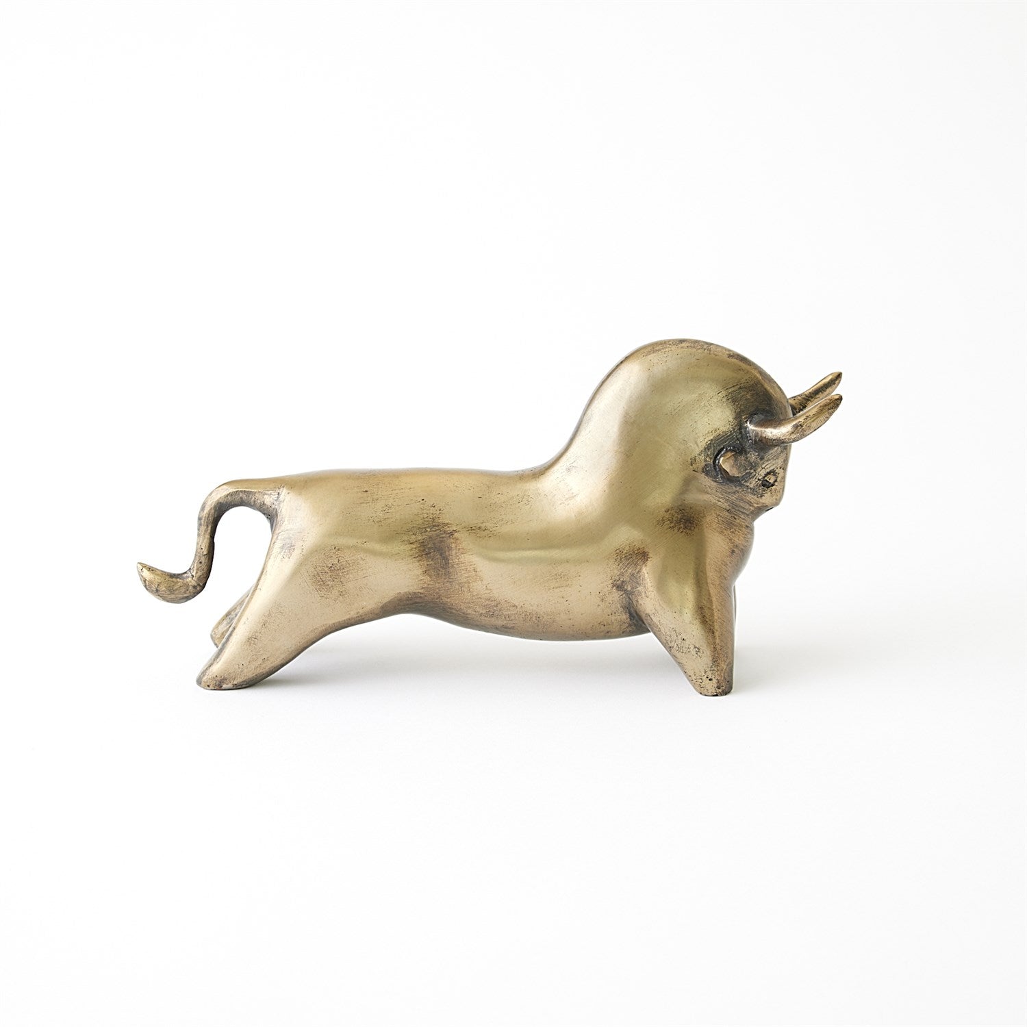 Sampson Bull Sculpture - Antique Brass-Global Views-GVSA-7.80711-Decorative Objects-2-France and Son