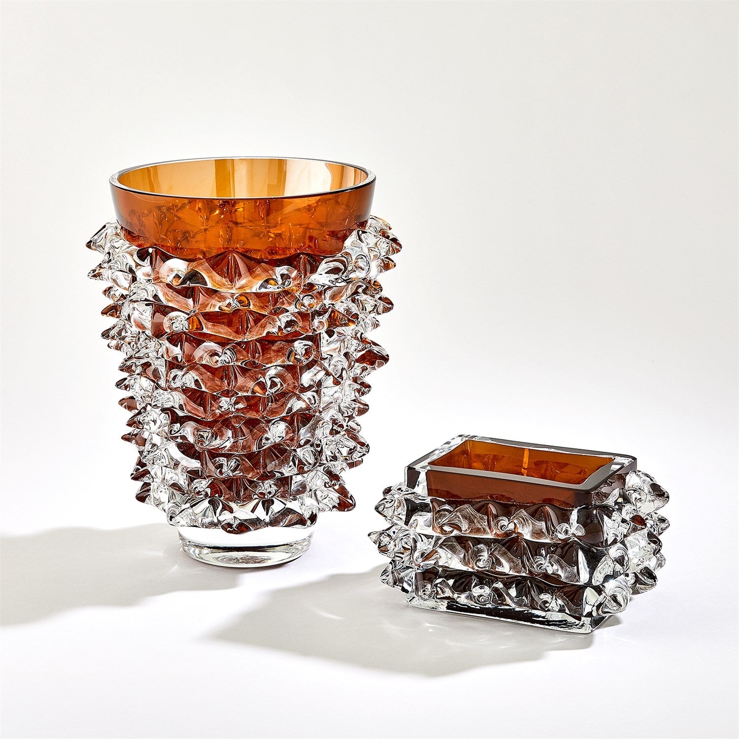 Porcupine Vase-Global Views-GVSA-7.60233-VasesTall-Dark Amber-1-France and Son