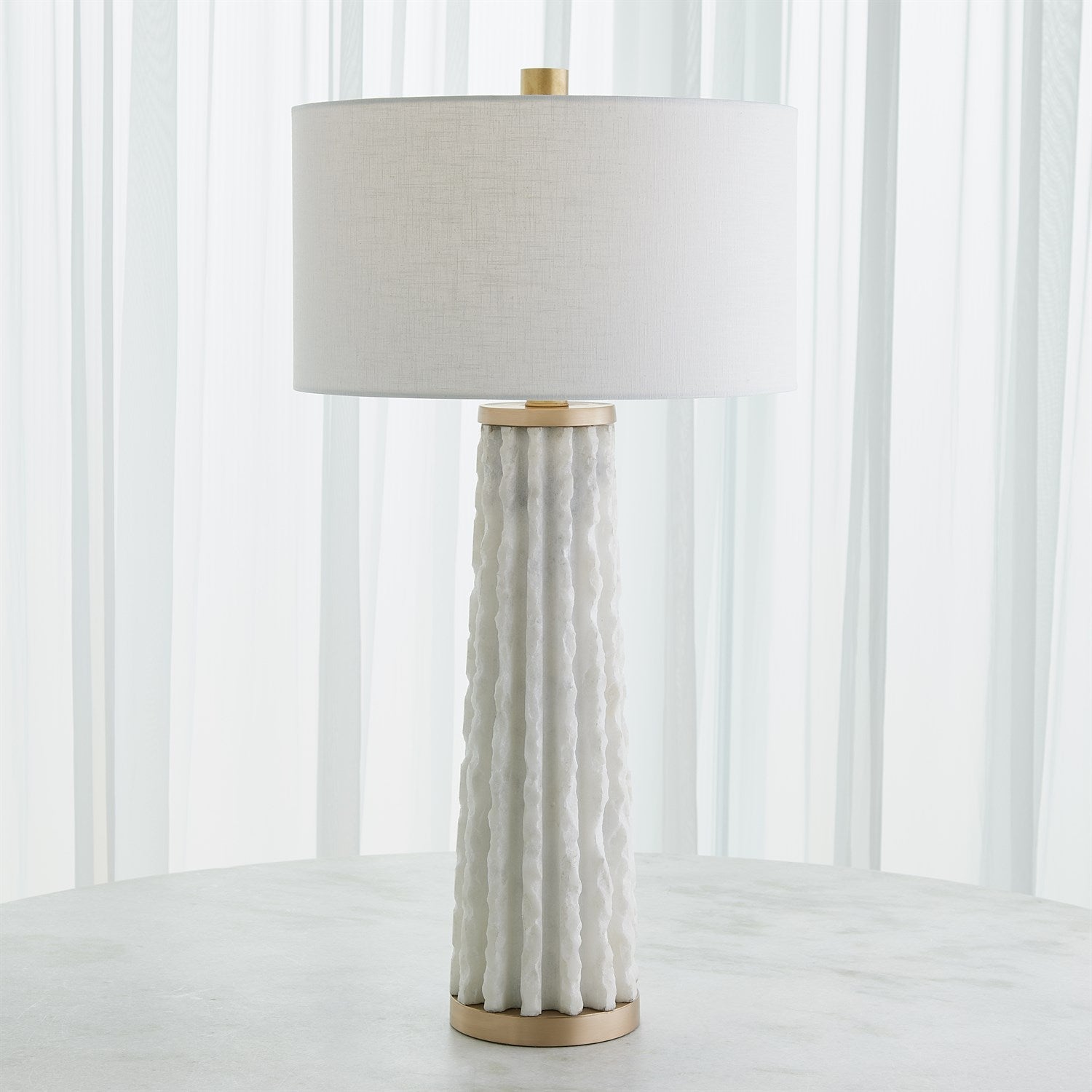 Quarry Table Lamp-Global Views-GVSA-7.91640-Table LampsWhite Marble-3-France and Son