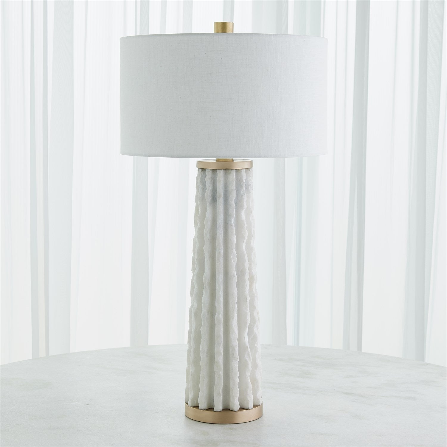 Quarry Table Lamp-Global Views-GVSA-7.91640-Table LampsWhite Marble-2-France and Son