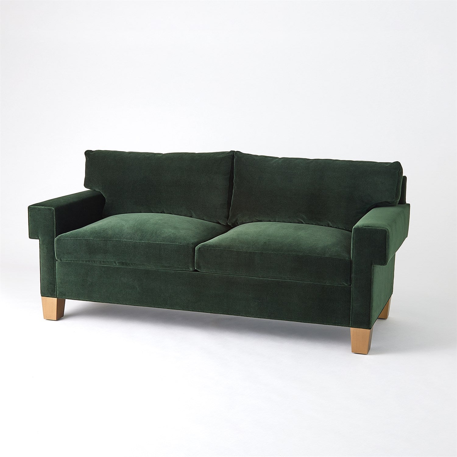 Square Arm Sofa-Global Views-GVSA-2.20017-SofasGreen Velvet-100% Cotton-4-France and Son