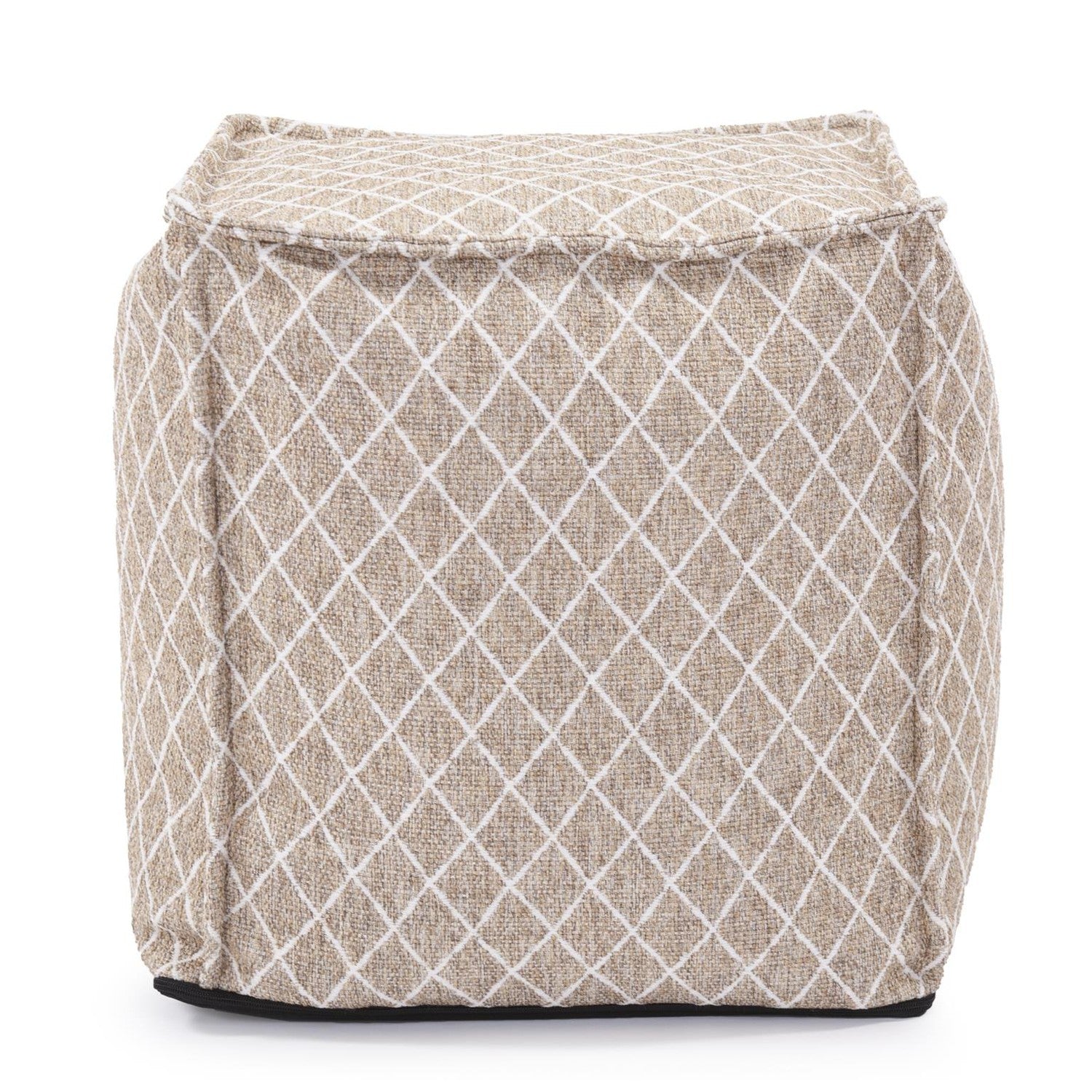 Square Pouf Grille-The Howard Elliott Collection-HOWARD-873-1133-Stools & OttomansNatural-1-France and Son