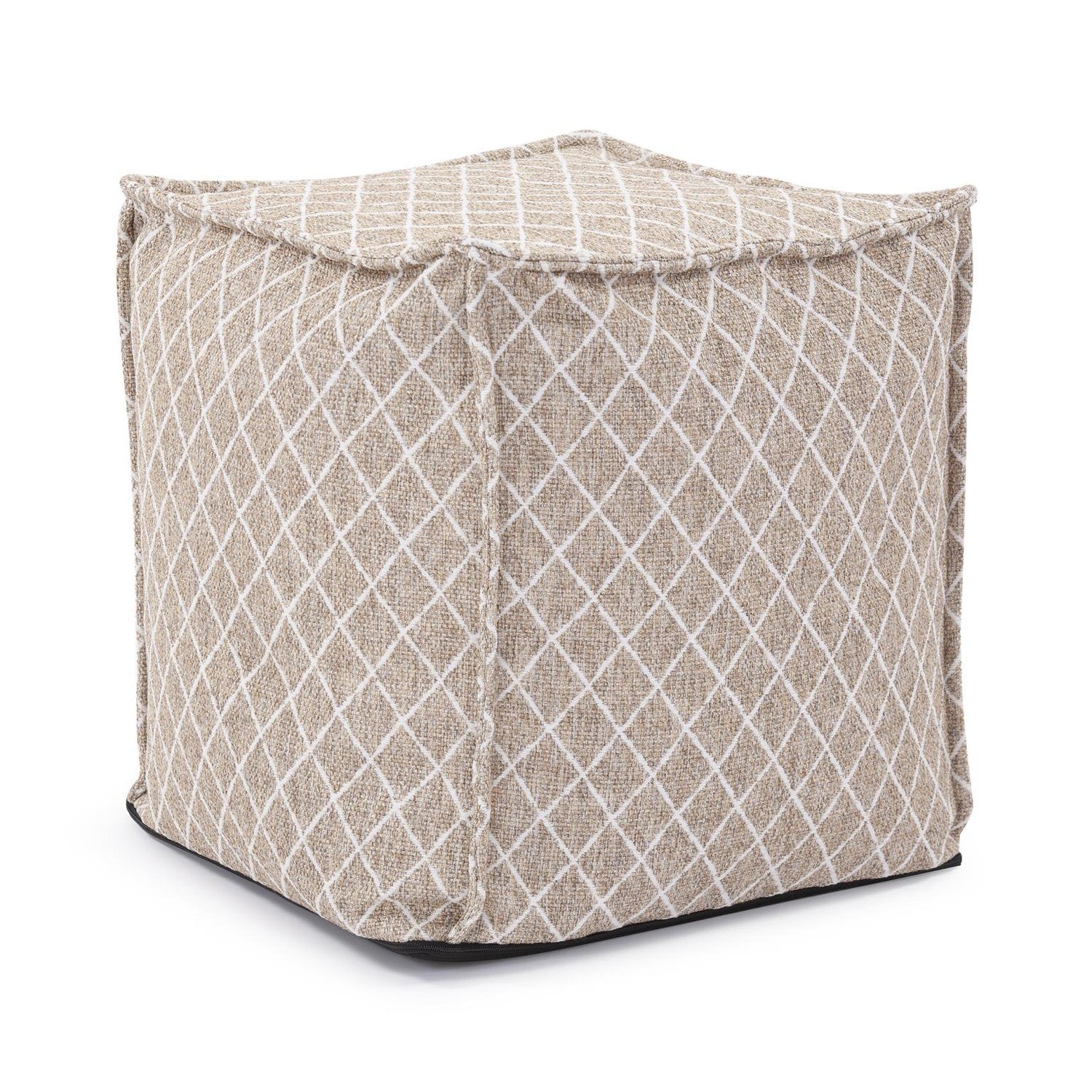 Square Pouf Grille-The Howard Elliott Collection-HOWARD-873-1133-Stools & OttomansNatural-3-France and Son
