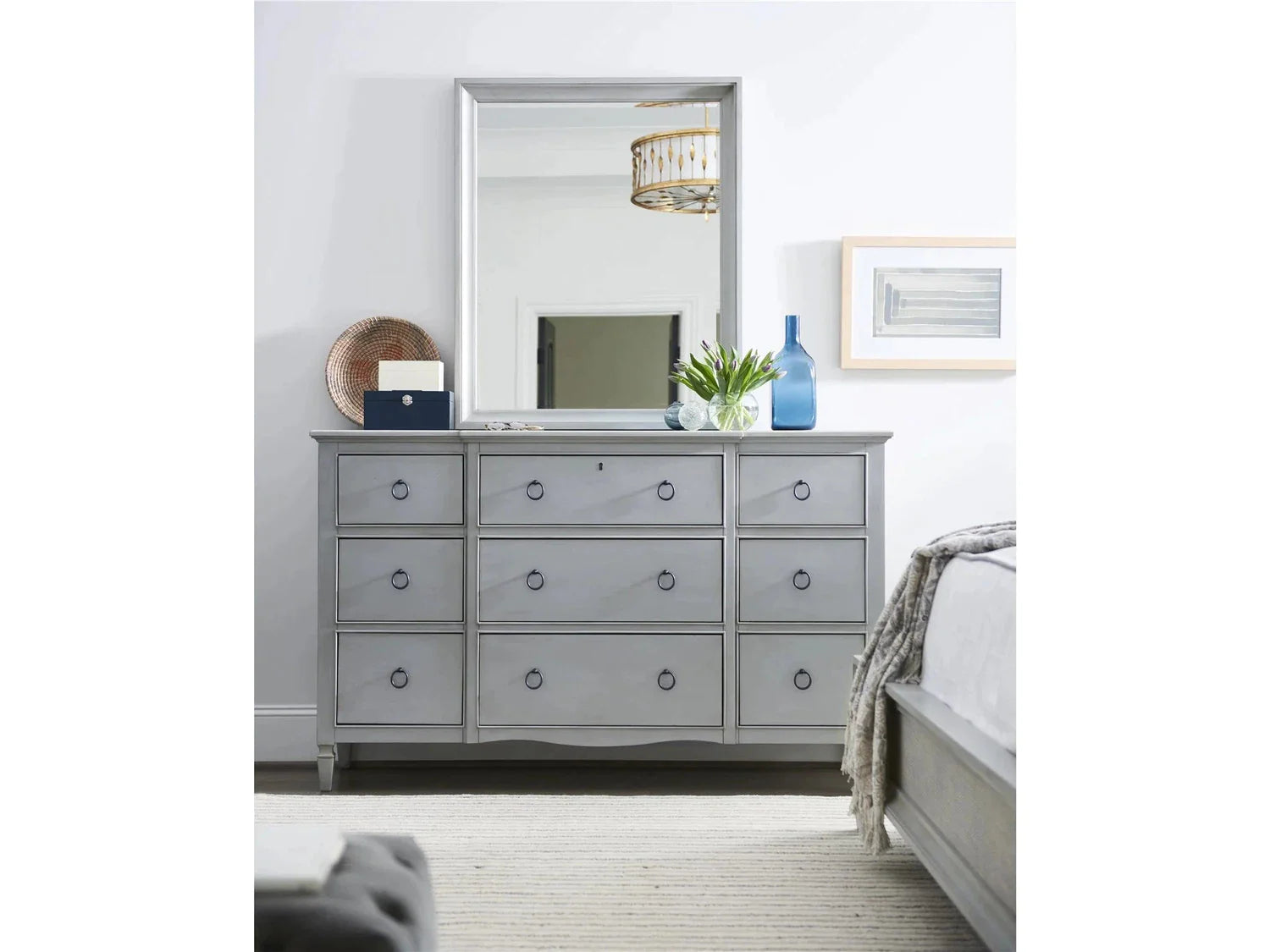 Summer Hill - French Gray Mirror-Universal Furniture-UNIV-98605M-MirrorsFrench Gray-3-France and Son