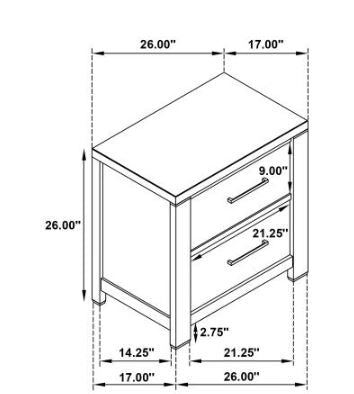 Kieran 2-Drawer Nightstand Bedside Table-Coaster Fine Furniture-CL-224742-Nightstands-9-France and Son