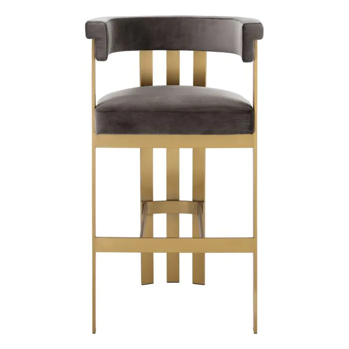 Stool Clubhouse-Eichholtz-EICHHOLTZ-A115724-Stools & OttomansSavona Grey Velvet-Bar Stool-2-France and Son