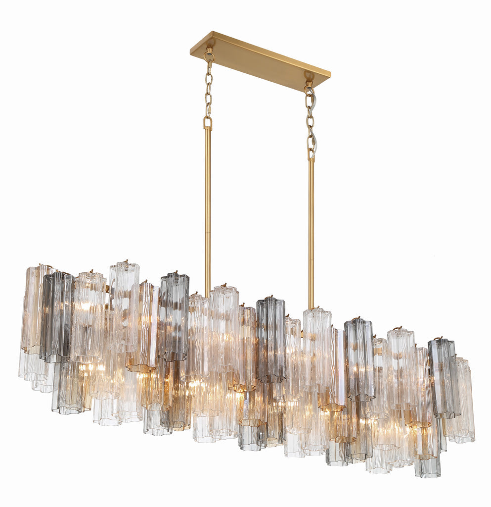 Addis 14 Light Chandelier-Crystorama Lighting Company-CRYSTO-ADD-317-AG-AM-ChandeliersTronchi Glass Amber-Aged Brass-7-France and Son