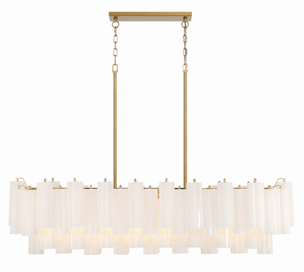 Addis 14 Light Chandelier-Crystorama Lighting Company-CRYSTO-ADD-317-AG-WH-ChandeliersTronchi Glass White-Aged Brass-12-France and Son