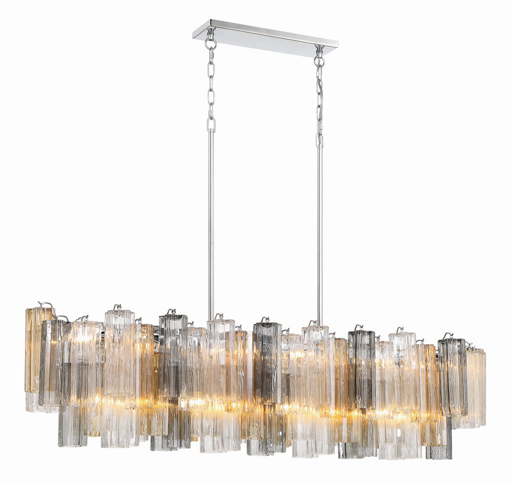 Addis 14 Light Chandelier-Crystorama Lighting Company-CRYSTO-ADD-317-AG-AM-ChandeliersTronchi Glass Amber-Aged Brass-17-France and Son
