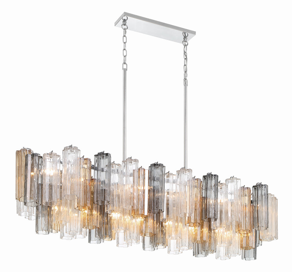 Addis 14 Light Chandelier-Crystorama Lighting Company-CRYSTO-ADD-317-AG-AM-ChandeliersTronchi Glass Amber-Aged Brass-19-France and Son