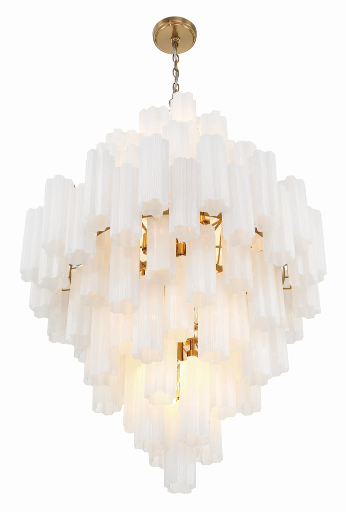 Addis 20 Light Chandelier-Crystorama Lighting Company-CRYSTO-ADD-319-AG-AM-ChandeliersTronchi Glass Amber-Aged Brass-14-France and Son