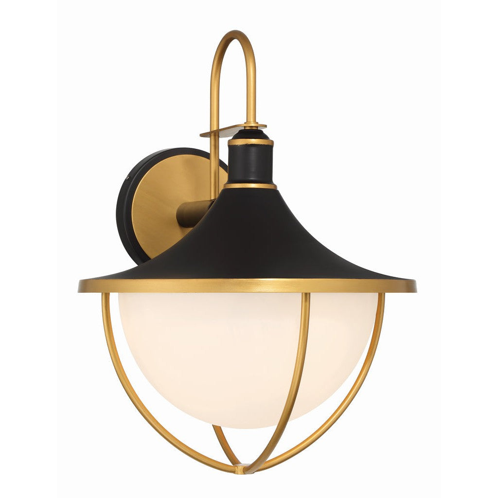 Atlas 3 Light Matte Black + Textured Gold Outdoor Sconce-Crystorama Lighting Company-CRYSTO-ATL-703-MK-TG	X - JAN 24-Outdoor Wall Sconces-1-France and Son