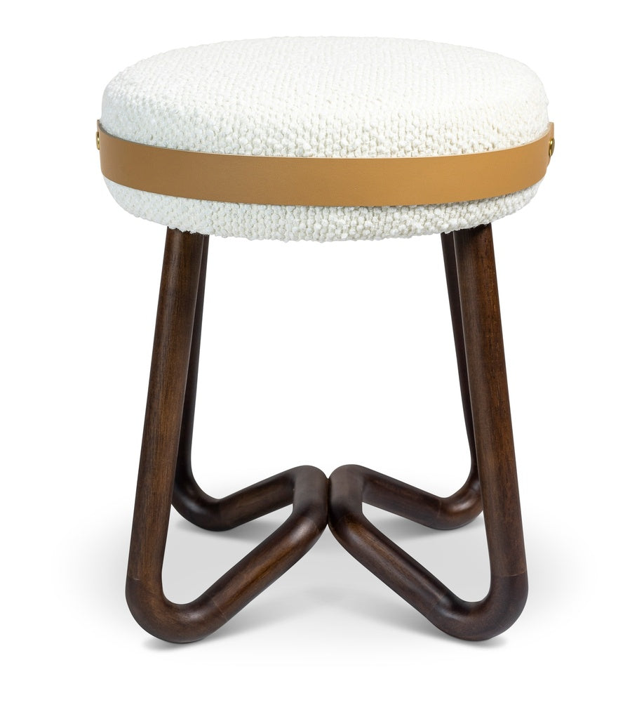 Loop Upholstered Stool-Urbia-URBIA-BMJ-71868-04-Stools & OttomansIvory - Neutral Brown - Caramel-2-France and Son