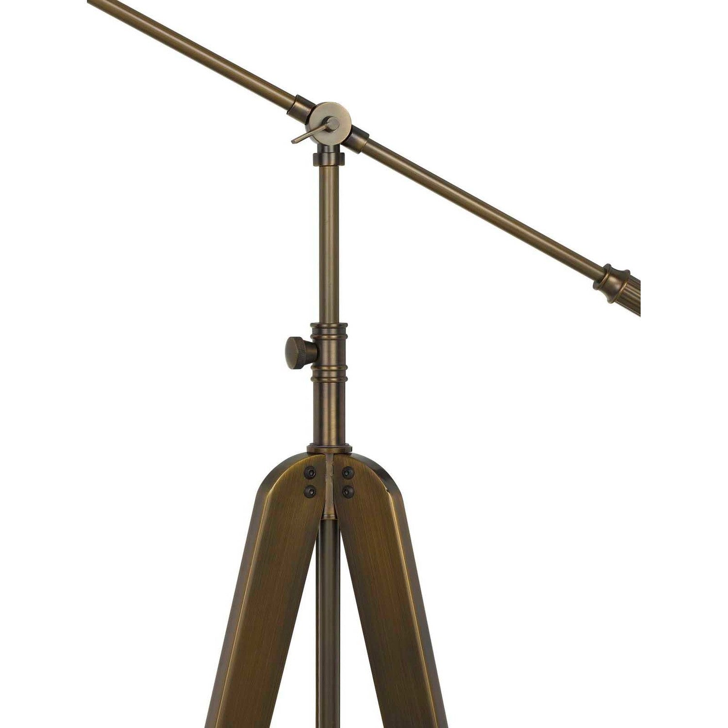60W Cuero On Off Metal Tripod Balanced Arm Floor Lamp With Adjustable Height-Cal Lighting-CAL-BO-2832FL-AGB-Floor Lamps-3-France and Son
