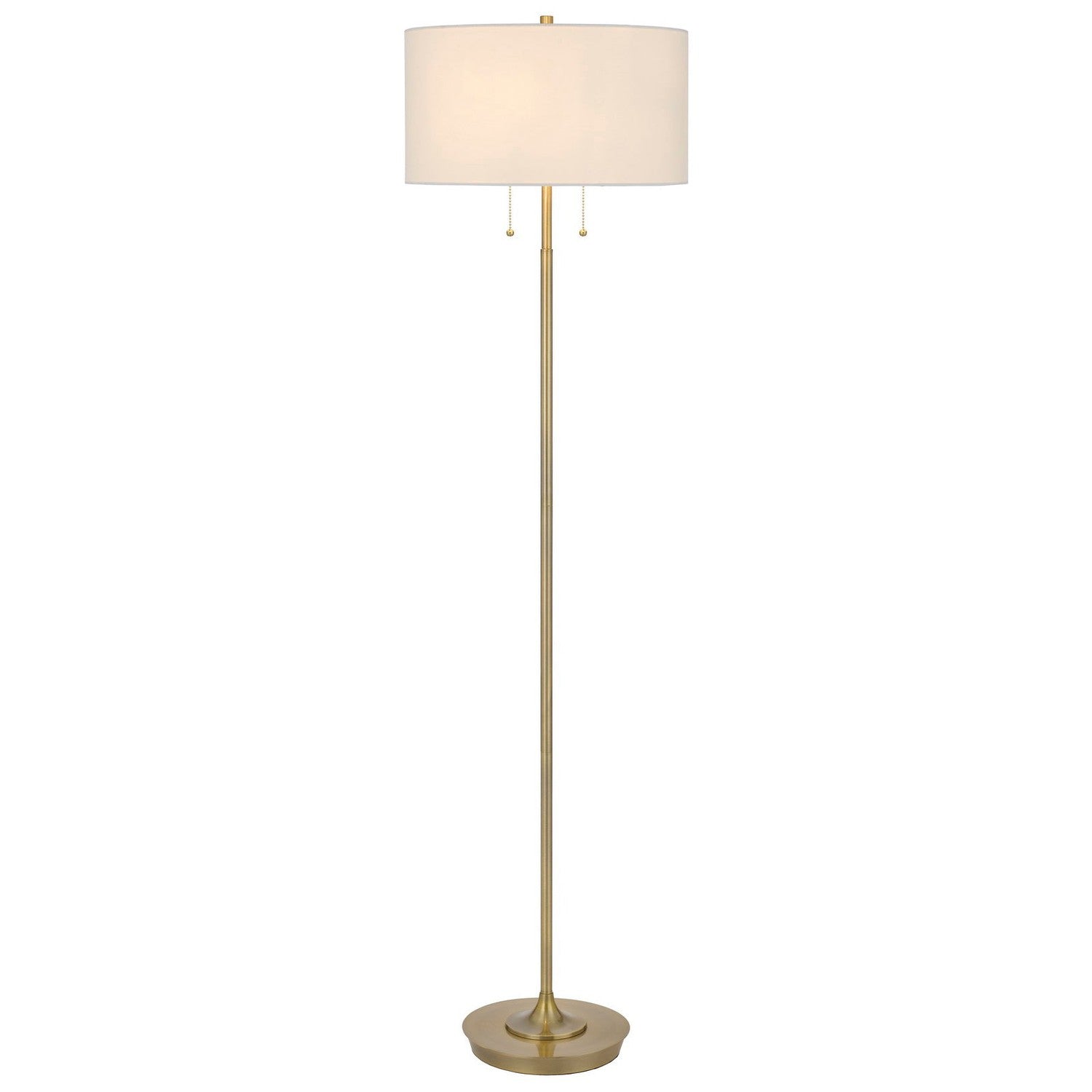 Kendal metal floor lamp with pull chain switch, drum fabric shade-Cal Lighting-CAL-BO-3028FL-Floor Lamps-2-France and Son