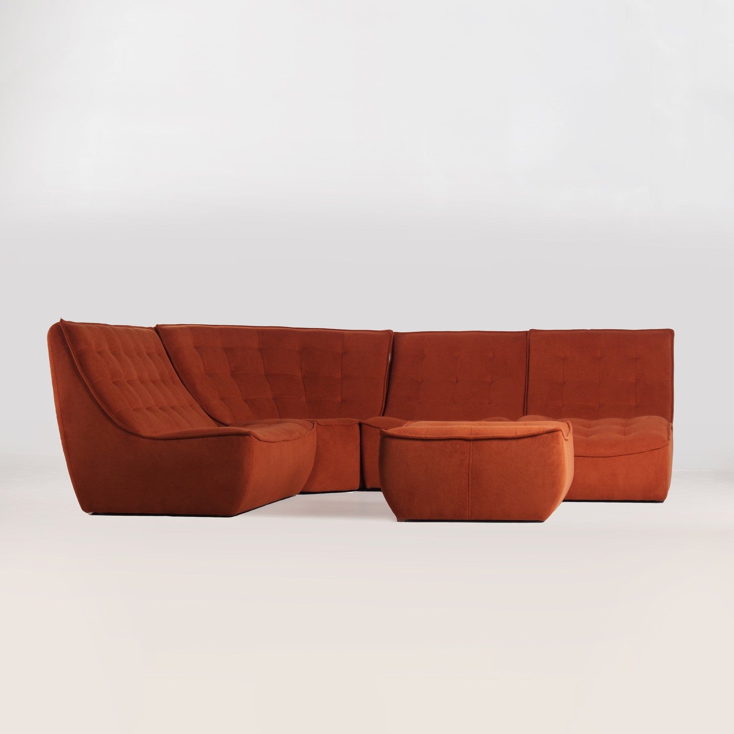 Morales Modular Sectional-France & Son-F218170BRN-SectionalsBurnt Orange-Corner-12-France and Son