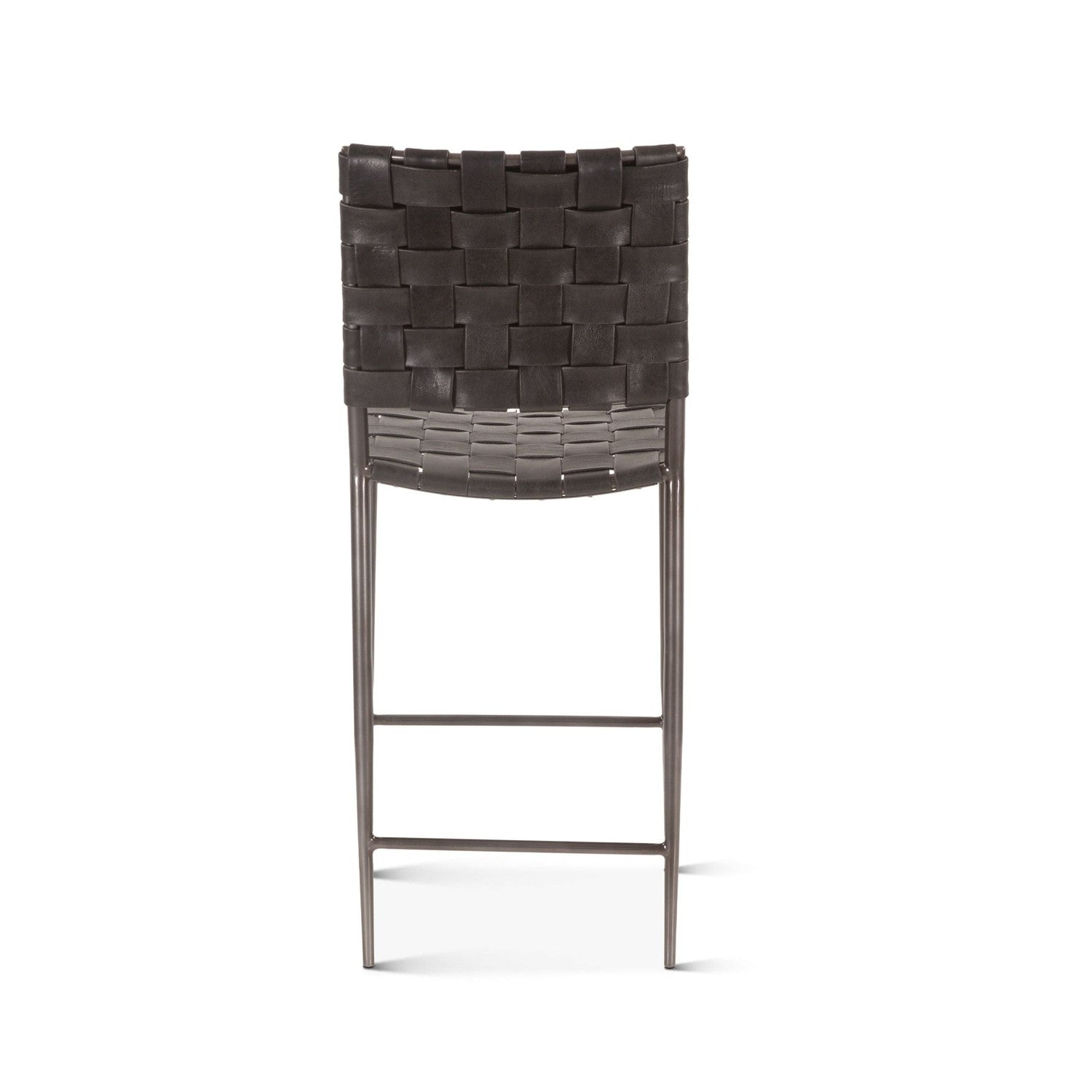 Copenhagen 17" Buffalo Leather and Iron Counter Chair-Home Trends & Designs-HOMETD-FCPH-CC17BLK-Stools & OttomansBlack-4-France and Son