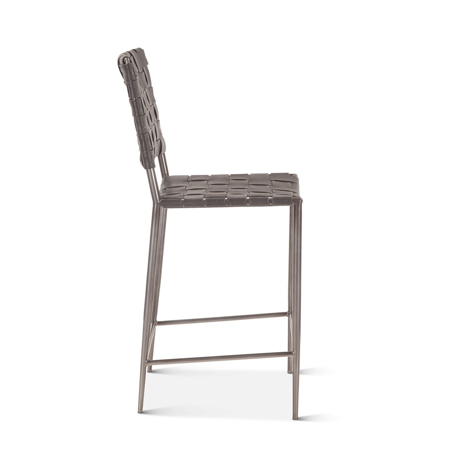 Copenhagen 17" Buffalo Leather and Iron Counter Chair-Home Trends & Designs-HOMETD-FCPH-CC17BLK-Stools & OttomansBlack-5-France and Son