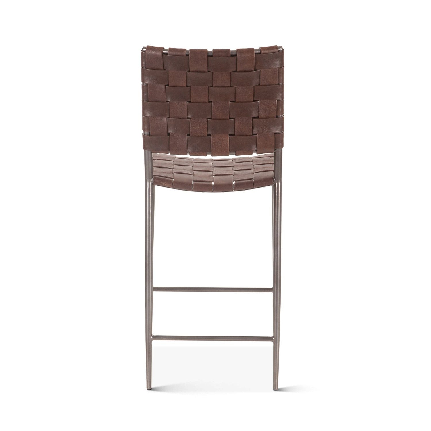 Copenhagen 17" Buffalo Leather and Iron Counter Chair-Home Trends & Designs-HOMETD-FCPH-CC17BLK-Stools & OttomansBlack-9-France and Son