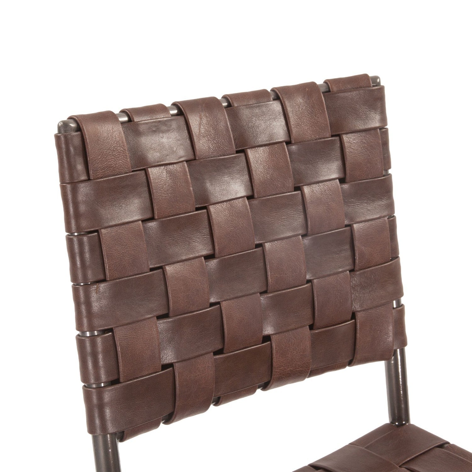 Copenhagen 17" Buffalo Leather and Iron Counter Chair-Home Trends & Designs-HOMETD-FCPH-CC17BLK-Stools & OttomansBlack-11-France and Son