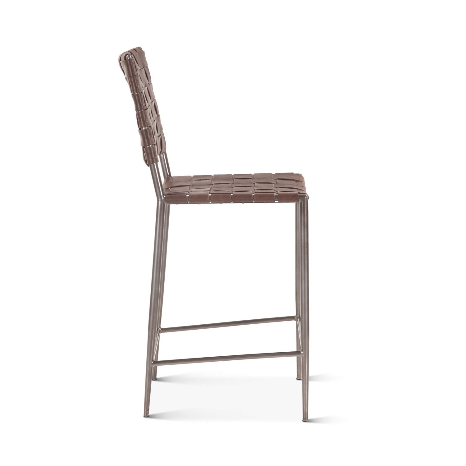 Copenhagen 17" Buffalo Leather and Iron Counter Chair-Home Trends & Designs-HOMETD-FCPH-CC17BLK-Stools & OttomansBlack-8-France and Son