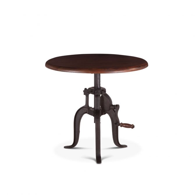 Industrial Loft 36" Adjustable Side Table Walnut-Home Trends & Designs-HOMETD-FIL-ST36WN-Side Tables-1-France and Son