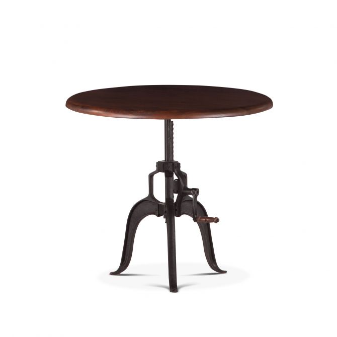 Industrial Loft 30" Adjustable Side Table Walnut-Home Trends & Designs-HOMETD-FIL-ST30WN-Side Tables-1-France and Son