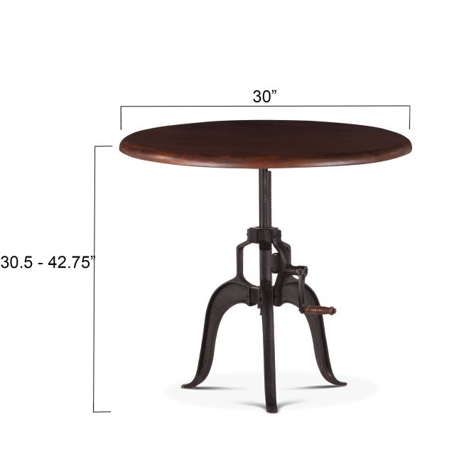 Industrial Loft 30" Adjustable Side Table Walnut-Home Trends & Designs-HOMETD-FIL-ST30WN-Side Tables-2-France and Son