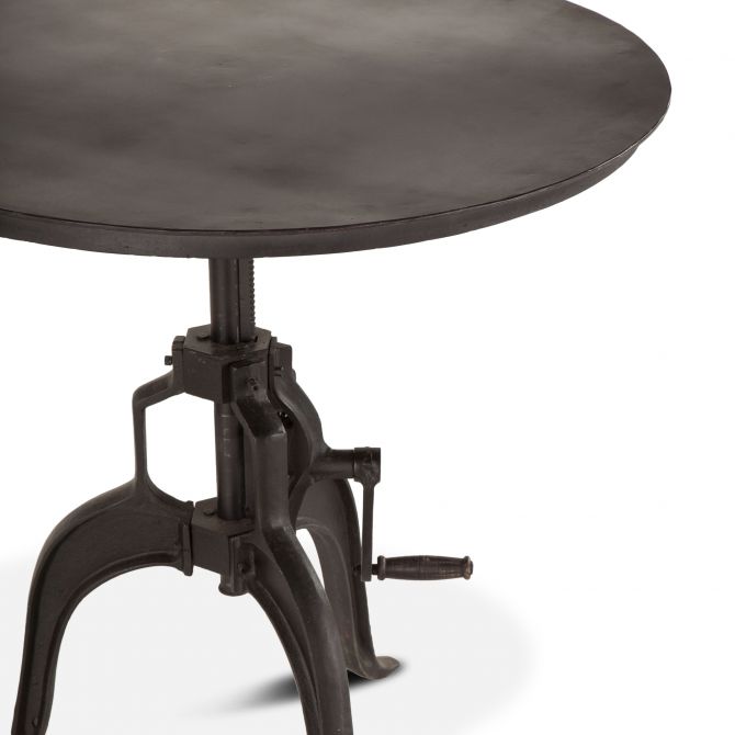 Industrial Loft 36" Adjustable Side Table Matte Black-Home Trends & Designs-HOMETD-FIL-ST36MB-Side Tables-2-France and Son