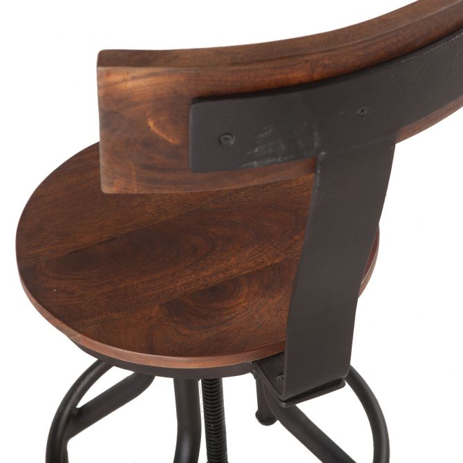 Industrial Modern 15" Adjustable Stool Walnut-Home Trends & Designs-HOMETD-FIM-ADC18-Stools & Ottomans-2-France and Son