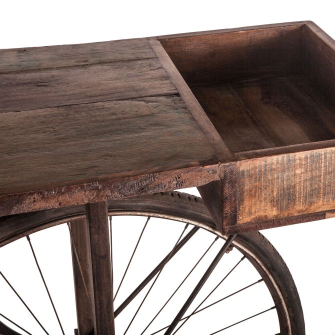 Industrial Teak Reclaimed Teak Bicycle Console-Home Trends & Designs-HOMETD-FIT-BICY-CN-Console Tables-2-France and Son