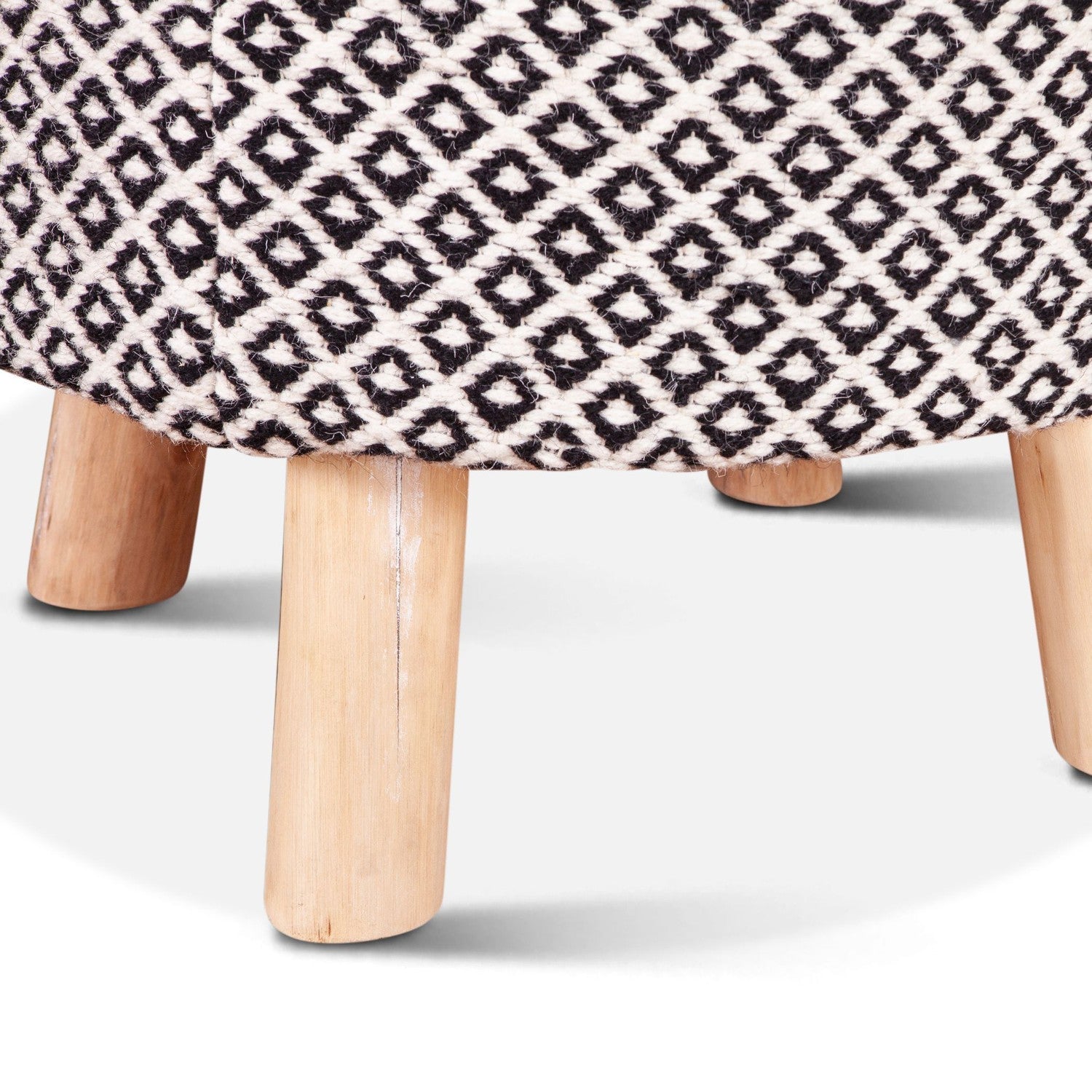 Marrakech 24" Upholstered Handloom Durry Acent Stool-Home Trends & Designs-HOMETD-FMK-RST24-Stools & Ottomans-2-France and Son