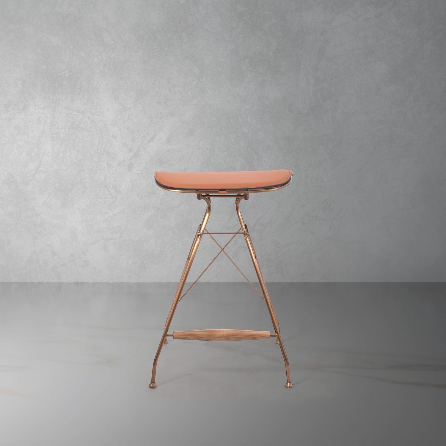 Odilia Counter Stool-France & Son-FMS018C-BRNRGLD-Dining Chairs-1-France and Son