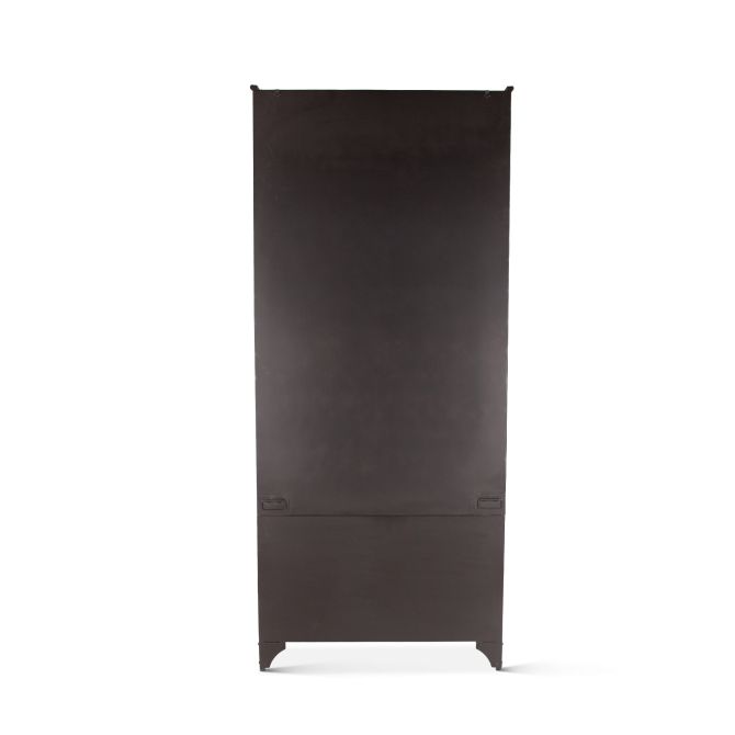Pompeii Iron and Glass Cabinet Matte Black-Home Trends & Designs-HOMETD-FPP-GC37BLK-Bookcases & Cabinets37"-3-France and Son