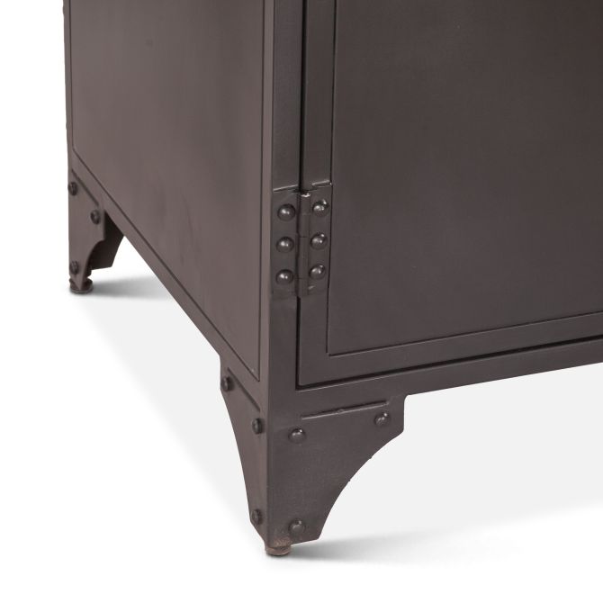 Pompeii Iron and Glass Cabinet Matte Black-Home Trends & Designs-HOMETD-FPP-GC37BLK-Bookcases & Cabinets37"-10-France and Son