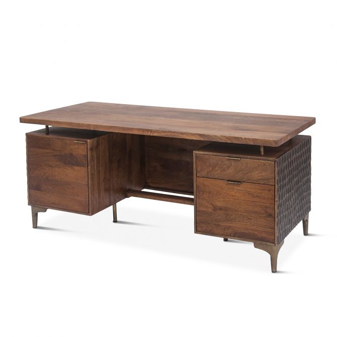 Santa Cruz 66" Two-Toned Office Desk-Home Trends & Designs-HOMETD-FSC-OD66TT-Desks-4-France and Son
