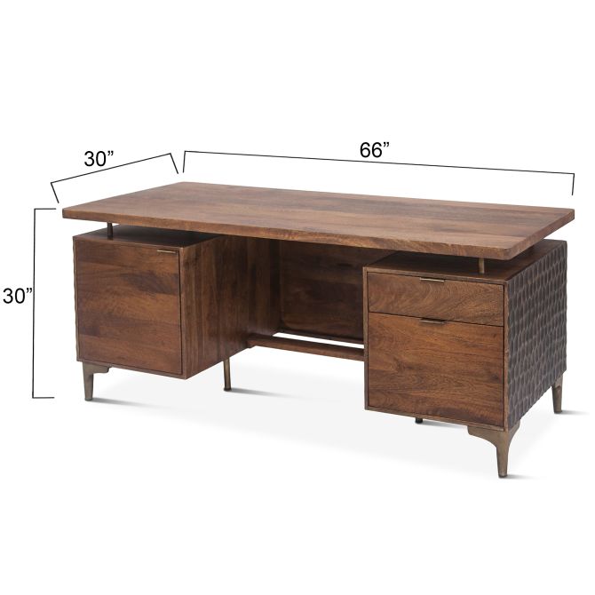 Santa Cruz 66" Two-Toned Office Desk-Home Trends & Designs-HOMETD-FSC-OD66TT-Desks-8-France and Son