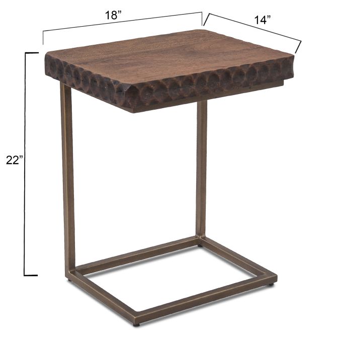 Santa Cruz 18" Two-Toned Side Table-Home Trends & Designs-HOMETD-FSC-ST18TT-Side Tables-5-France and Son