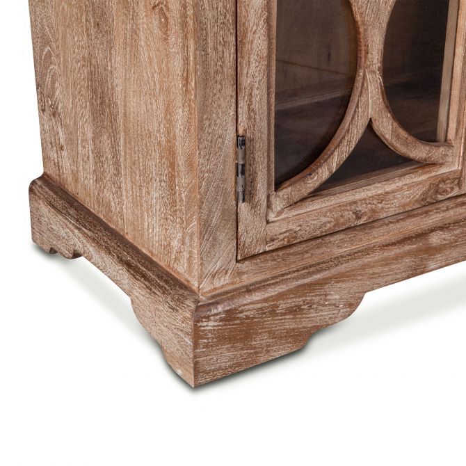 San Rafael 67" Glass Cabinet Antique Oak-Home Trends & Designs-HOMETD-FSR-GC67AO-Bookcases & CabinetsW67"-4-France and Son