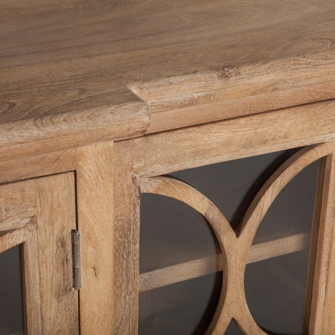 San Rafael 67" Glass Cabinet Antique Oak-Home Trends & Designs-HOMETD-FSR-GC67AO-Bookcases & CabinetsW67"-8-France and Son