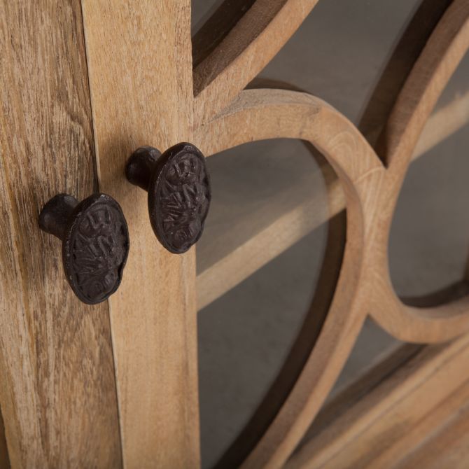 San Rafael 67" Glass Cabinet Antique Oak-Home Trends & Designs-HOMETD-FSR-GC67AO-Bookcases & CabinetsW67"-9-France and Son